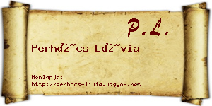 Perhócs Lívia névjegykártya